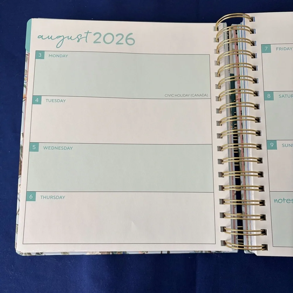 Spiral Bound Peacock Floral 17-Month Planner